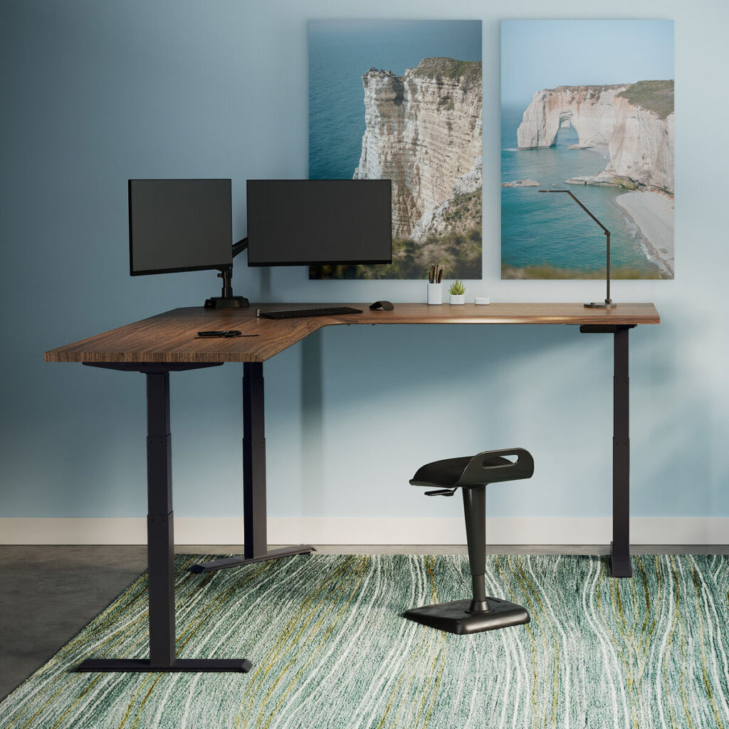 Lshape | gearandcode L shaped sit stand desk for remote workers